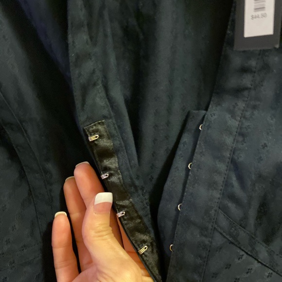 Navy blue long sleeve blouse - Picture 3 of 8